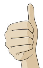 Eine Hand mit einem Daumen nach oben